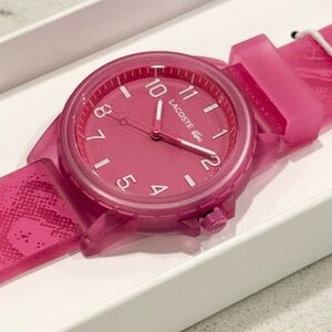Lacoste Kid’s Rider Pink Silicone Strap Watch, 36mm
